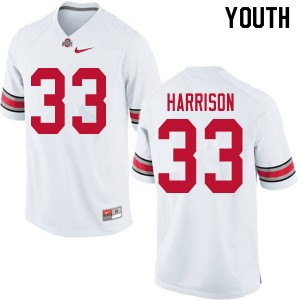 Youth Zach Harrison White OSU Football #33 Jersey 366386-306