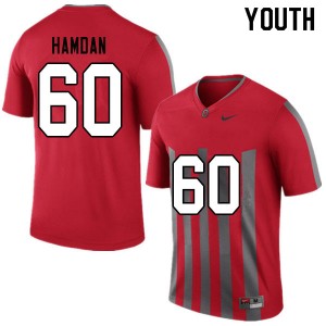 Youth Zaid Hamdan Throwback OSU Buckeyes Football #60 Jersey 695275-170