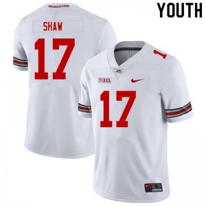 Youth Bryson Shaw White OSU Buckeyes Football #17 Jersey 950027-920