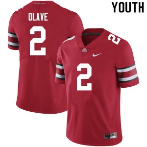 Youth Chris Olave Scarlet Ohio State Football #2 Jersey 419566-498