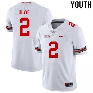 Youth Chris Olave White OSU Football #2 Jersey 238751-290