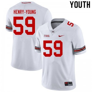 Youth Darrion Henry-Young White Ohio State Football #59 Jersey 294286-716