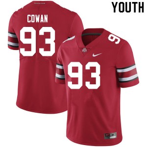 Youth Jacolbe Cowan Scarlet OSU Football #93 Jersey 383569-218