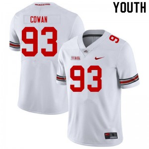 Youth Jacolbe Cowan White Ohio State Football #93 Jersey 116451-124