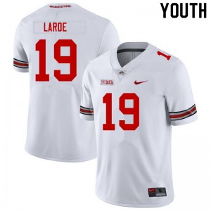 Youth Jagger LaRoe White OSU Buckeyes Football #19 Jersey 349214-564