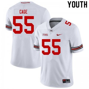 Youth Jerron Cage White Ohio State Buckeyes Football #55 Jersey 321870-778
