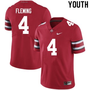 Youth Julian Fleming Scarlet OSU Football #4 Jersey 416840-604