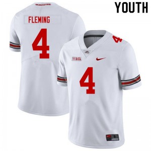 Youth Julian Fleming White Ohio State Football #4 Jersey 407905-230