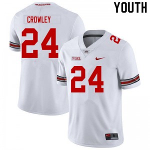 Youth Marcus Crowley White OSU Buckeyes Football #24 Jersey 330966-101