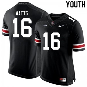 Youth Ryan Watts Black Ohio State Football #16 Jersey 151631-813