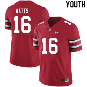 Youth Ryan Watts Scarlet Ohio State Football #16 Jersey 278981-740
