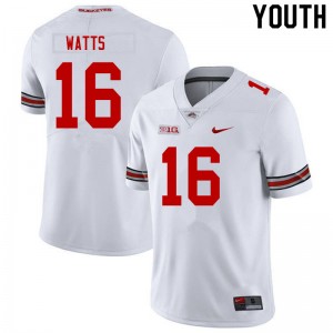 Youth Ryan Watts White OSU Buckeyes Football #16 Jersey 504395-585