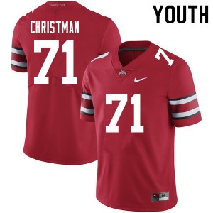 Youth Ben Christman Red Ohio State Buckeyes Football #71 Jersey 118002-195