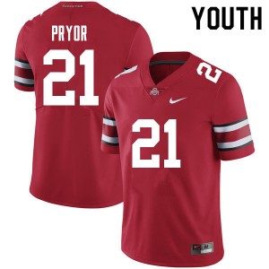 Youth Evan Pryor Red Ohio State Football #21 Jersey 884190-730