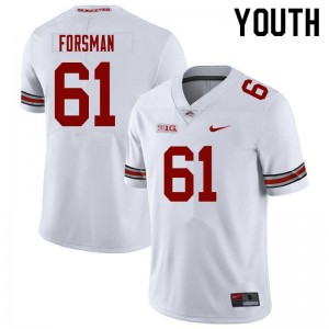 Youth Jack Forsman White Ohio State Buckeyes Football #61 Jersey 724298-495
