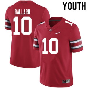 Youth Jayden Ballard Red Ohio State Buckeyes Football #10 Jersey 357026-489