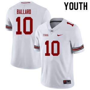 Youth Jayden Ballard White Ohio State Buckeyes Football #10 Jersey 502948-591