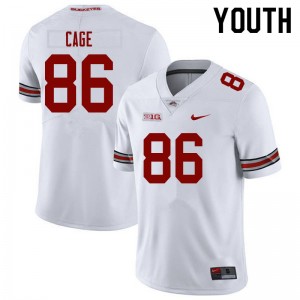 Youth Jerron Cage White Ohio State Football #86 Jersey 441526-470
