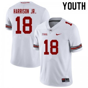 Youth Marvin Harrison Jr. White Ohio State Football #18 Jersey 163302-385