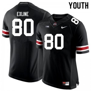 Youth Blaize Exline Black Ohio State Football #80 Jersey 635309-656