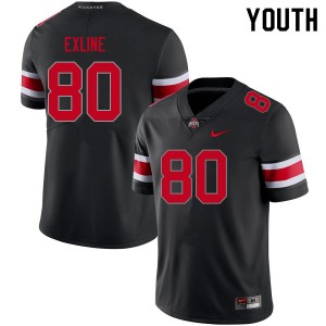 Youth Blaize Exline Blackout OSU Football #80 Jersey 409840-699