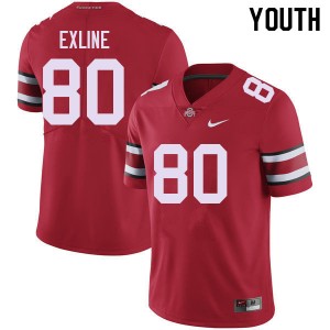 Youth Blaize Exline Red Ohio State Buckeyes Football #80 Jersey 270800-934