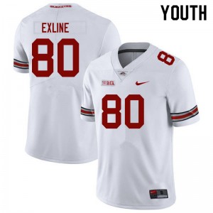 Youth Blaize Exline White Ohio State Football #80 Jersey 940471-465