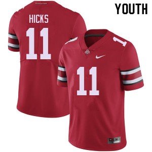 Youth C.J. Hicks Red Ohio State Buckeyes Football #11 Jersey 348570-798