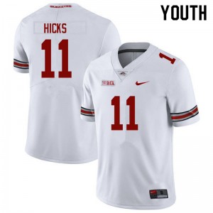 Youth C.J. Hicks White Ohio State Football #11 Jersey 788214-917