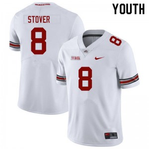 Youth Cade Stover White Ohio State Football #8 Jersey 693548-643