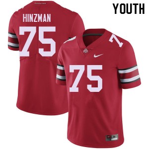 Youth Carson Hinzman Red Ohio State Buckeyes Football #75 Jersey 631238-570