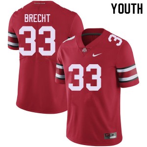 Youth Chase Brecht Red OSU Buckeyes Football #33 Jersey 630019-760