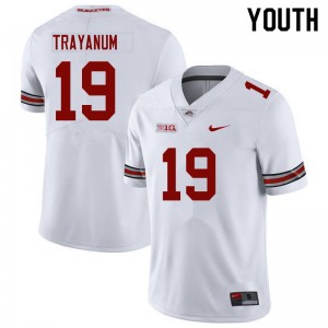 Youth Chip Trayanum White Ohio State Football #19 Jersey 993406-278