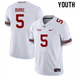 Youth Denzel Burke White Ohio State Football #5 Jersey 889893-860