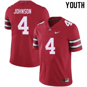 Youth JK Johnson Red Ohio State Buckeyes Football #4 Jersey 209327-765