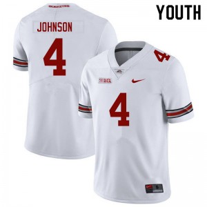 Youth JK Johnson White Ohio State Buckeyes Football #4 Jersey 508183-903