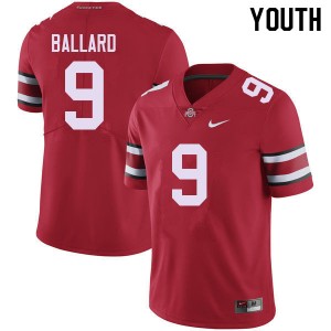 Youth Jayden Ballard Red OSU Buckeyes Football #9 Jersey 940304-501