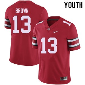 Youth Kaleb Brown Red OSU Buckeyes Football #13 Jersey 743066-453
