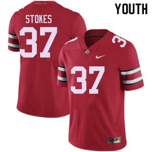 Youth Kye Stokes Red OSU Football #37 Jersey 521769-445