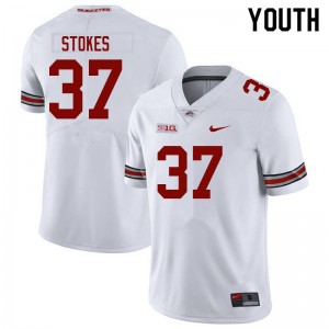 Youth Kye Stokes White OSU Buckeyes Football #37 Jersey 596294-762
