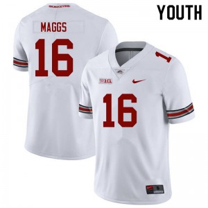 Youth Mason Maggs White Ohio State Football #16 Jersey 661501-362