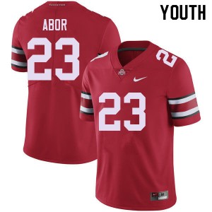 Youth Omari Abor Red Ohio State Buckeyes Football #23 Jersey 105492-693
