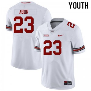 Youth Omari Abor White Ohio State Football #23 Jersey 949995-957