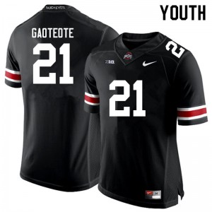 Youth Palaie Gaoteote Black Ohio State Buckeyes Football #21 Jersey 443763-160