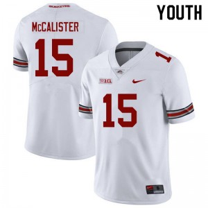 Youth Tanner McCalister White Ohio State Football #15 Jersey 462239-503