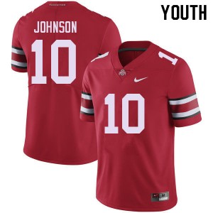 Youth Xavier Johnson Red OSU Buckeyes Football #10 Jersey 327274-956