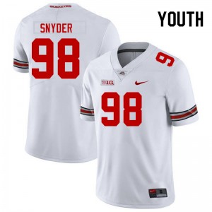 Youth Austin Snyder White Ohio State Football #98 Jersey 273548-818