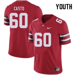 Youth Cade Casto Red OSU Football #60 Jersey 343198-705