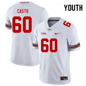 Youth Cade Casto White Ohio State Football #60 Jersey 913699-615