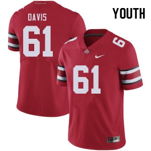 Youth Caden Davis Red OSU Buckeyes Football #61 Jersey 977335-157